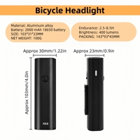 Bicycle Light 400LM 2000mAh  Aluminum Alloy Bike Front Lamp USB Rechargeable Multiple Light Modes MTB Road Cycling Light