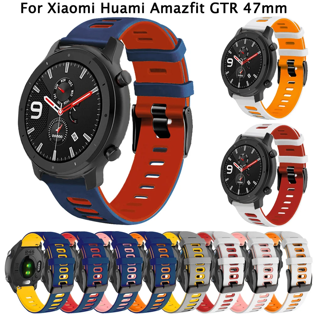 Silicone Wrist Strap For Xiaomi Huami Amazfit GTR 47mm 3 3pro 2E 2 Bracelet Band 22mm For Xiaomi Mi Watch Color 2 Watchband Belt