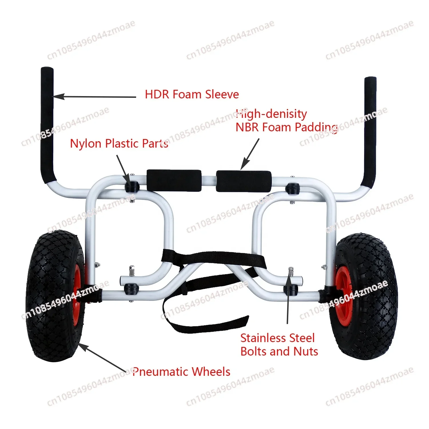 Foldable durable kayak canoe hand kayak carrier bunker kayak trailer carrier with pneumatic wheels