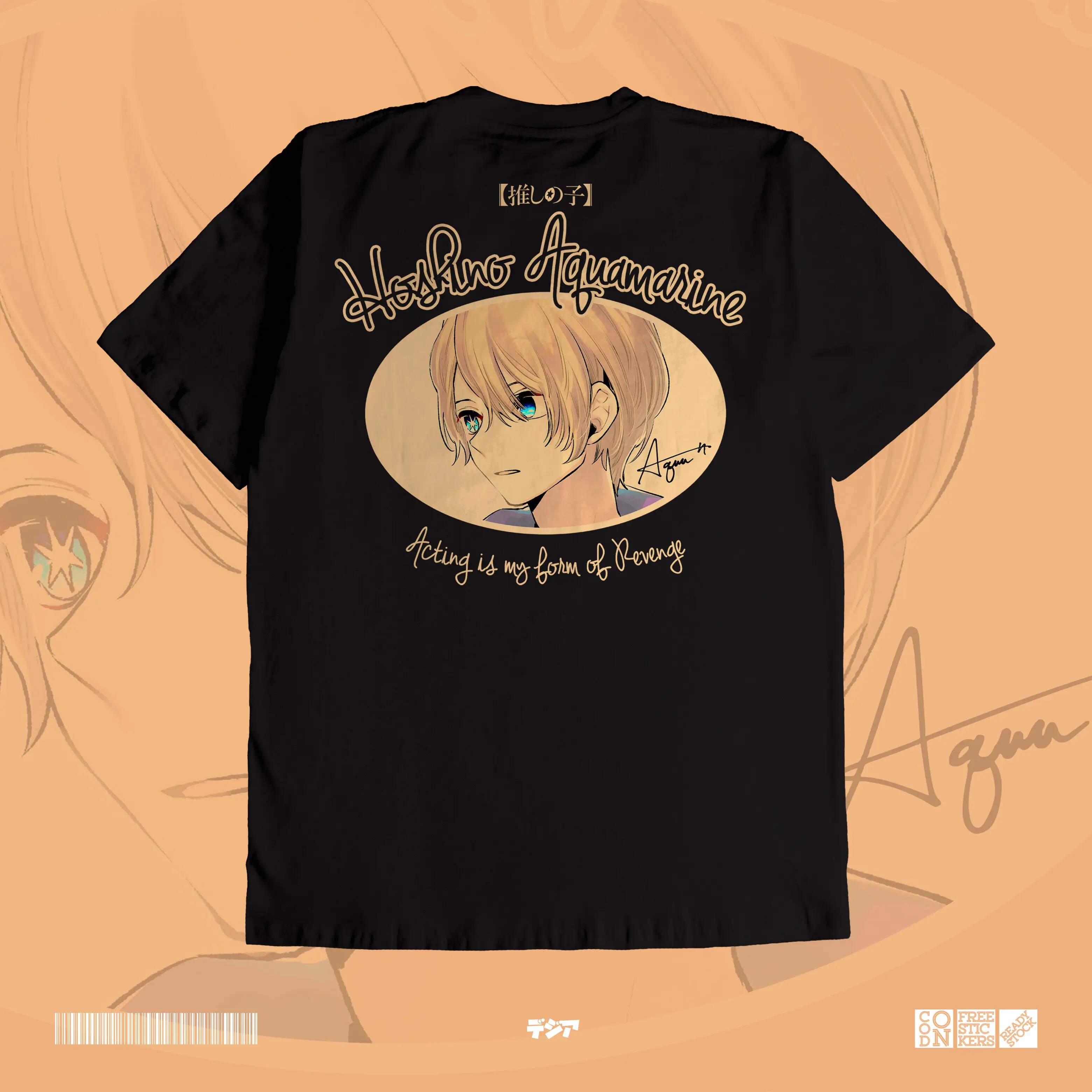 Aquamarine Aqua Hoshino Oshi no Ko Ai Hoshino Ruby Idol B-Komachi Kaos Anime Manga Baju T-Shirt Jepang DJA Cloth