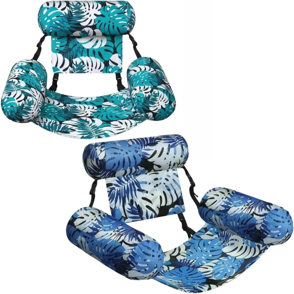 Pool Float Chairs Adult,Inflatable Pool Lounge,Floating Mat Hammock,Blow Up Water Chairs Noodles Rafts for Party Water Beach Fun