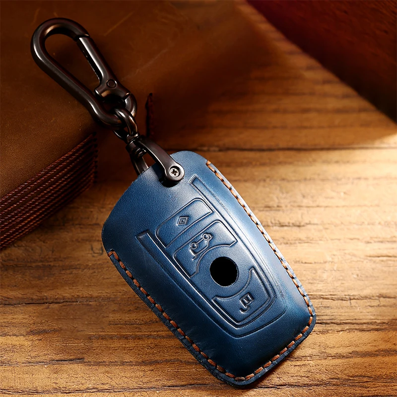 

For BMW 1 3 5 7 Series X1 X3 X4 X5 F10 F15 F16 F20 F30 F18 F25 M3 M4 E34 Leather Car Remote Key Case Cover Shell Fob Accessories