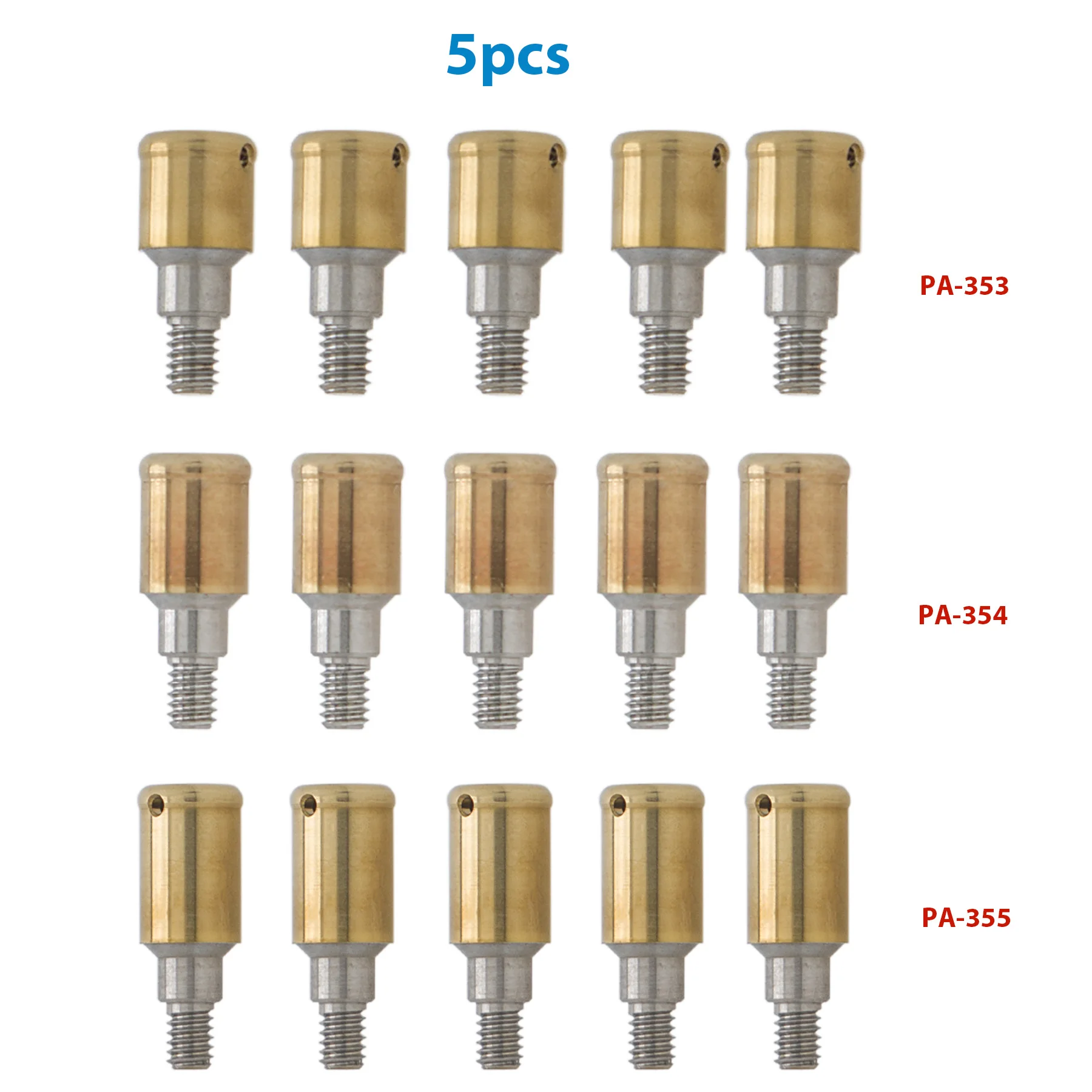 5Pcs Dental Implant Attachment Abutment Male Cap Kit Removable Fit Zimmer PAØ3.5mm 3/4/5mm