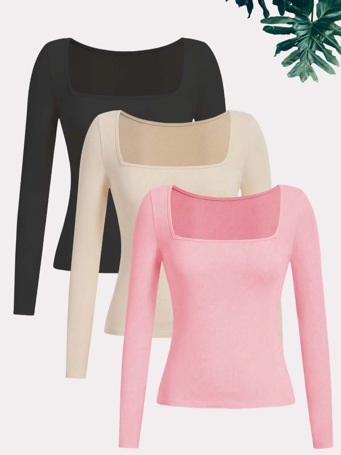 

Новый комплект женских футболок из трех частей с длинными рукавами, которые модные, модные, сексуальные, облегающие и теплые для женщин.