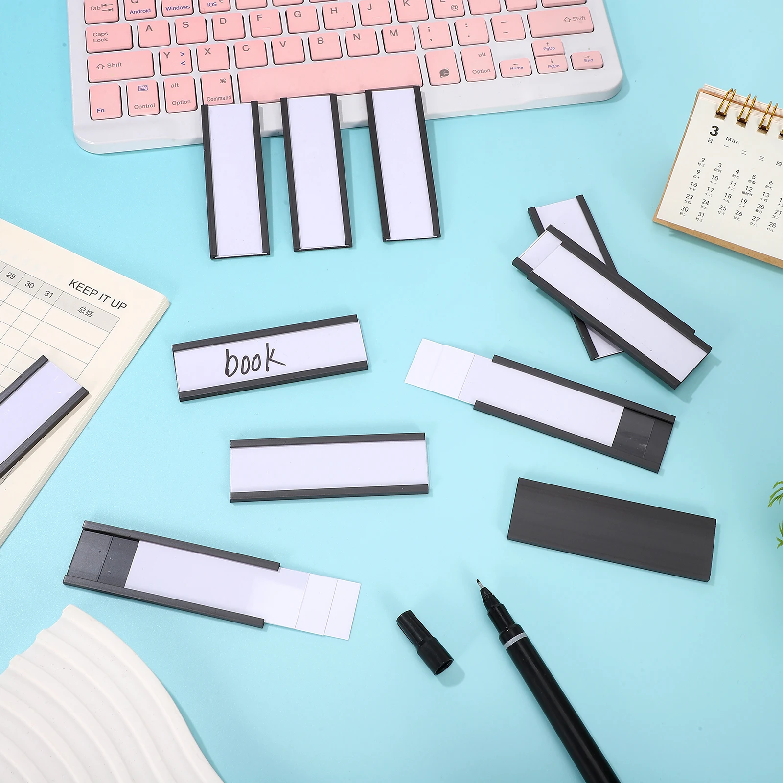 

30 Pcs Card Holder Metal Plug In Label Soft Magnetic Easy Install Remove Office Shelf Organizing Tools