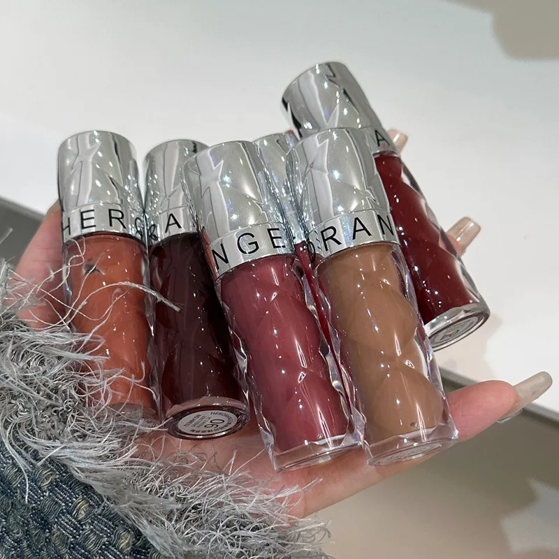 6 colori idratante acqua lucidalabbra cristallo gelatina specchio rossetto tazza antiaderente di lunga durata Nude Red Lip Glaze Tint Cosmetics