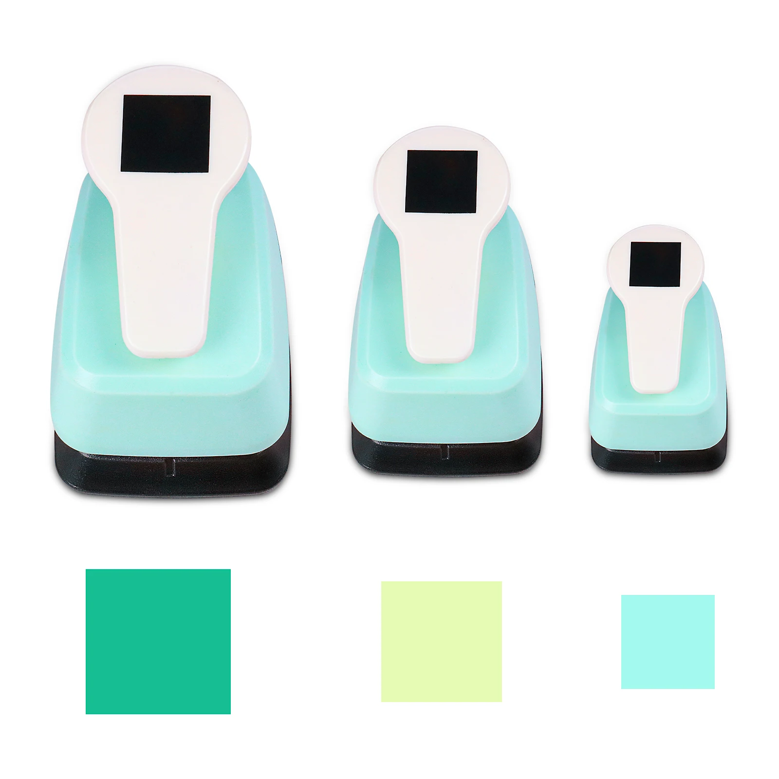 3pcs Paper Hole Puncher Cutter Tool Square Shapes 50mm 38mm 25mm 18mm 11mm 6mm Set for Paper Crafts Cardmaking Scrapbook Journal