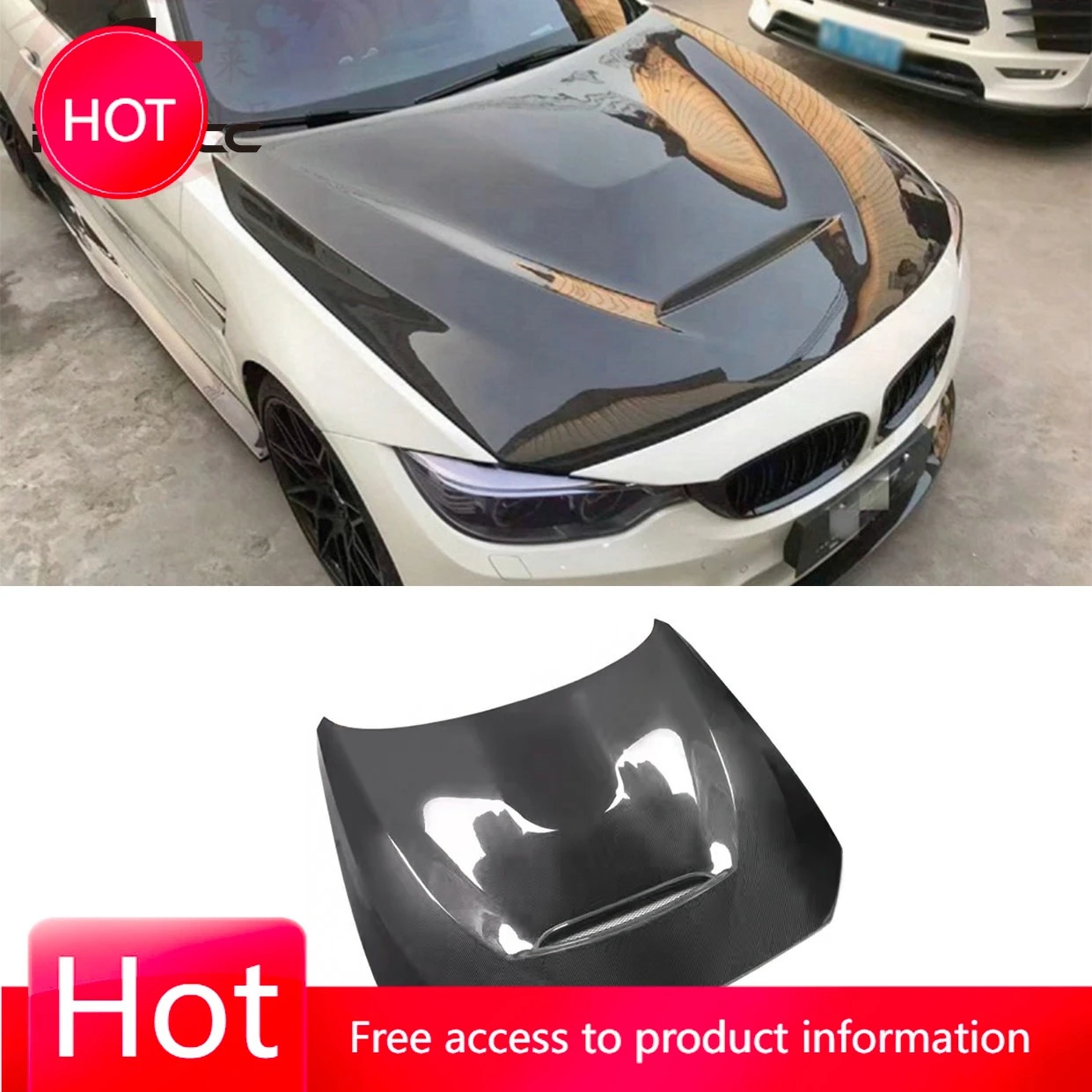 

Запчасти для M3 F80 M4 F82 F83 2013-2019 Крышка двигателя в стиле GTS, передняя крышка капота из углеродного волокна, обновленная оригинальная автомобильная крышка