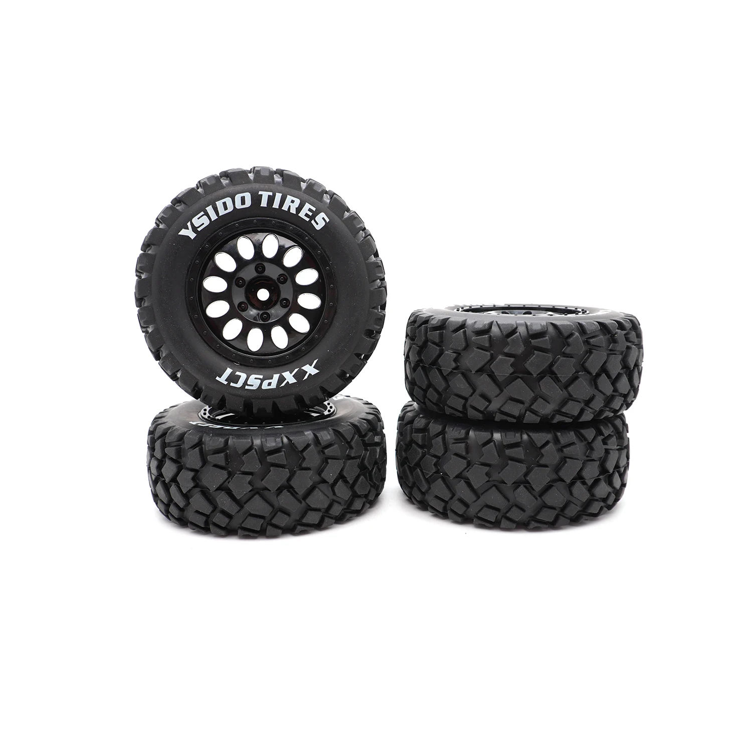 4 Stück 110 mm Vorder- und Hinterräder Reifen 1/10 Short Course LKW-Reifen für TRAXXAS Slash ARRMA Senton HuanQi 727 Vkar 10sc SCTX10 HPI
