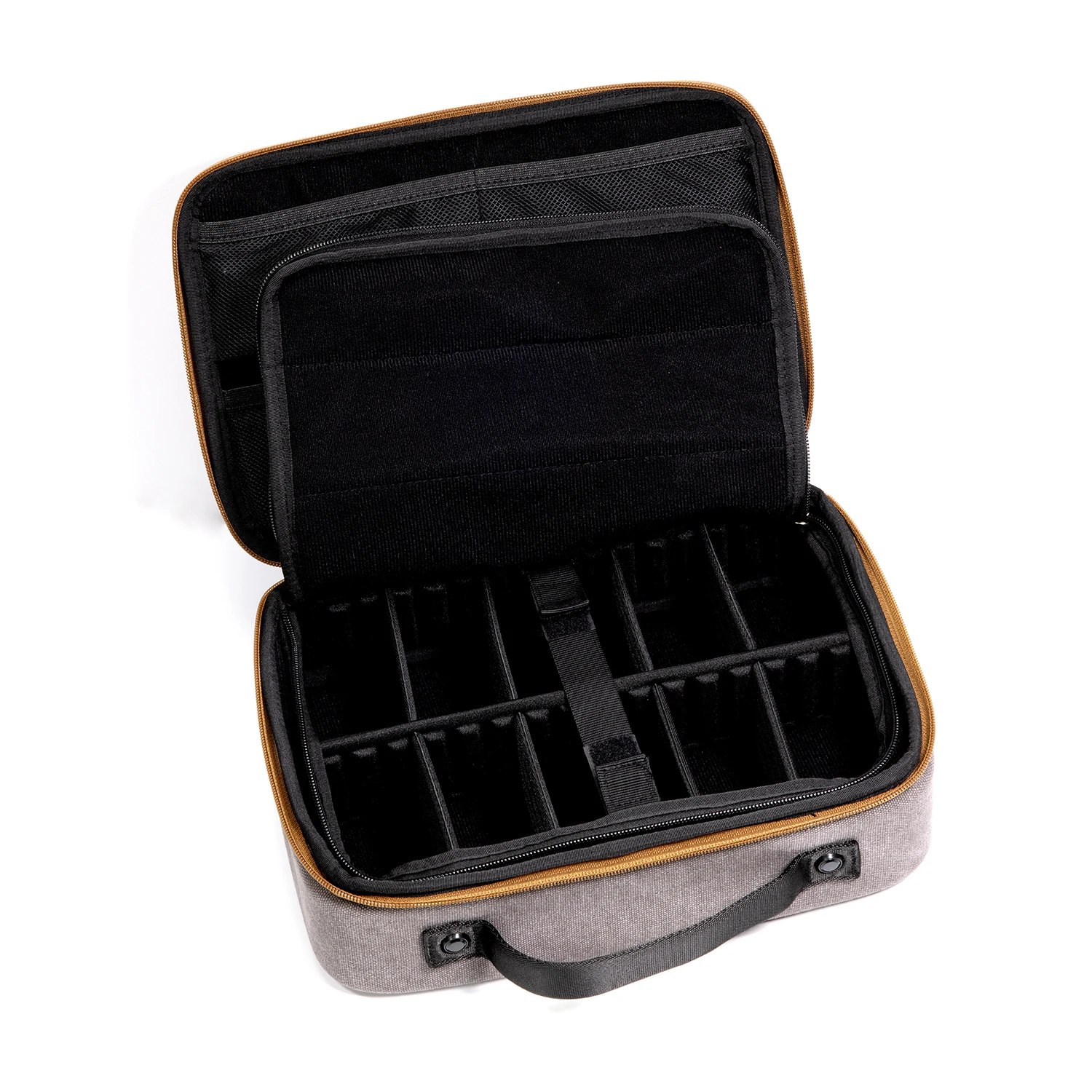 DD ddHiFi CZ300 حقيبة تخزين HiFi محمولة ذات سعة كبيرة ومساحات متعددة مصنوعة من قماش القطن المقاوم للماء باللون الرمادي القديم 16A