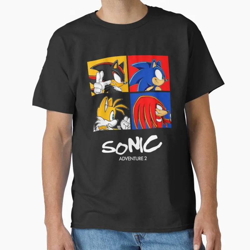

Adventure Days Sonic Shadow the Hedgehog Gift T shirt for man Large size Tops Anime Graphic Print Y2k Clothes Cartoon Tee