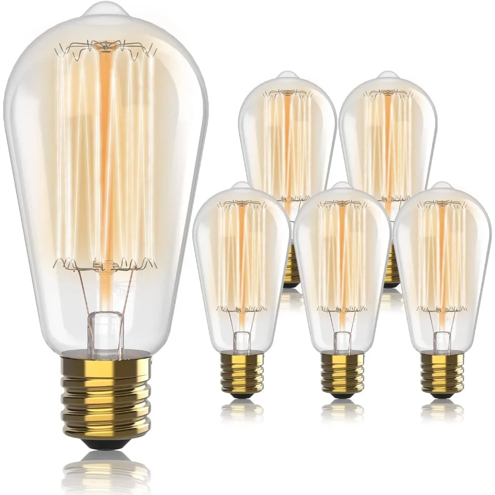 joyinled-e27-40w-エジソン電球-st64-ヴィンテージ白熱電球-温白色リスケージフィラメント電球-アンティーク装飾用