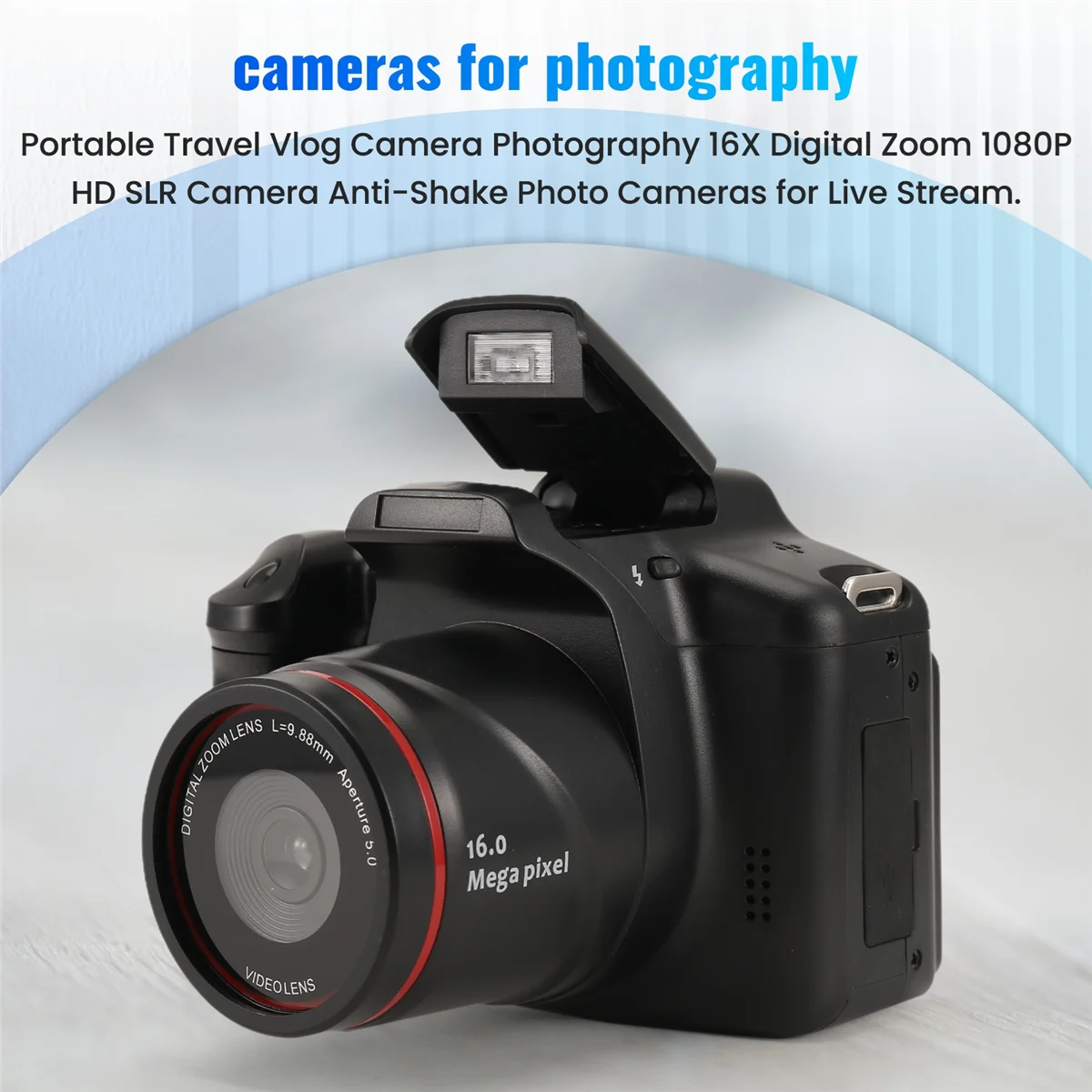 كاميرا Vlog للتصوير الفوتوغرافي 16X تكبير رقمي 1080P HD SLR Camera_BSH