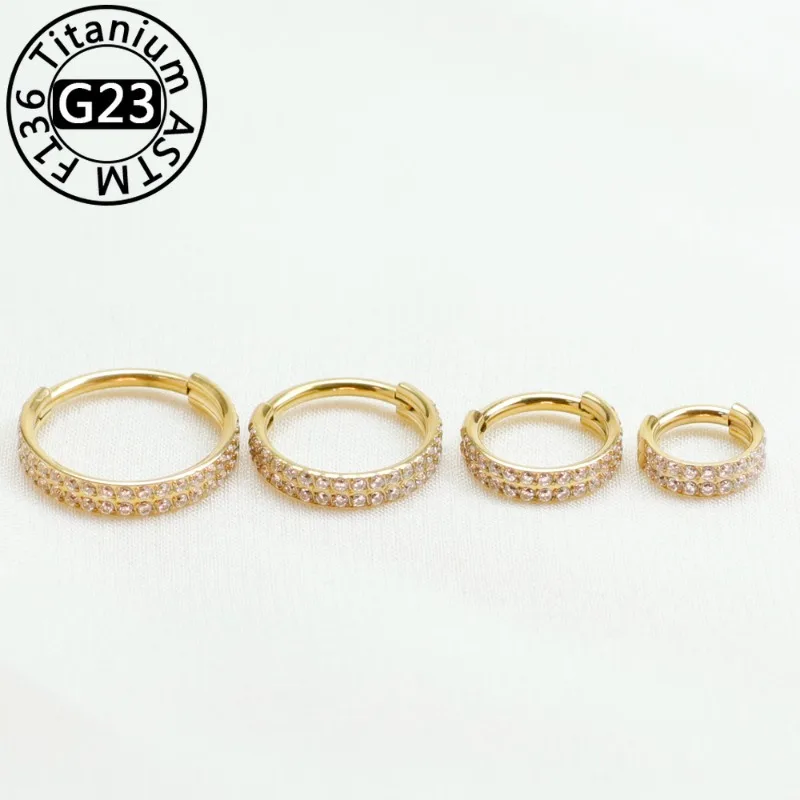 2/5pcs G23 Titanium Nose Ring Implant Grade Seamless Earrings Clicker Hoop Ring for Cartilage Helix Rook Septum Daith Tragus
