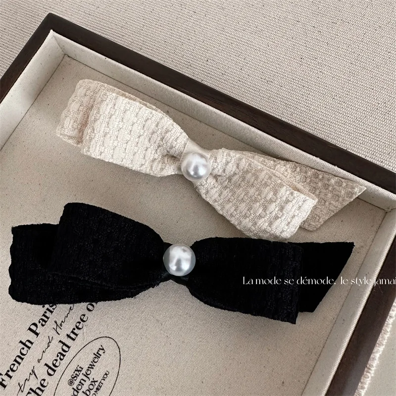 

New Korean Women Versatile Sweet Bowknot Pearl Hairpins Ladies Fashion Hair Clips Hair Accessories Ornaments Barrettes Side clip