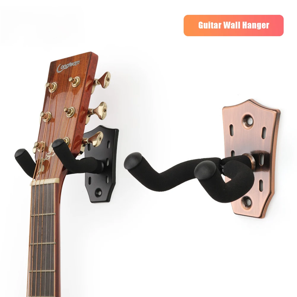 Guitar Ukulele Hook Metal Acoustic Guitar Hook Stand Non-Slip Mount Wall-Mounted Suitable for Guitars Basses Guitar Accessories