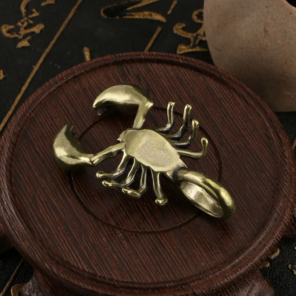 Pure Copper Scorpion Sculpture Creative Hand Painted Handmade Animal Miniatures Vivid Brass Tea Pet For Office