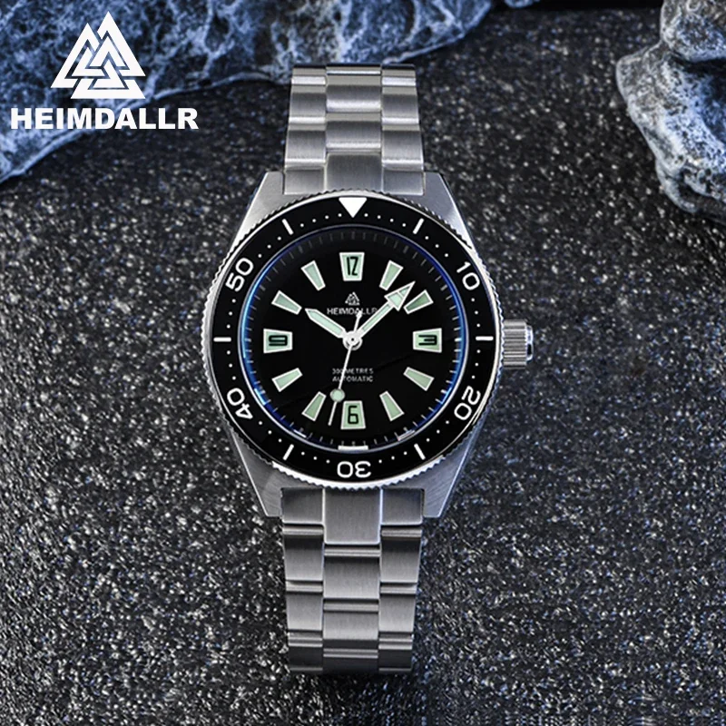 Heimdallr New Men Dive Watch NH35A Automatic Movement Sapphire Glass C3 Luminous 30Bar Waterproof Ceramic Bezel Vintage Watches