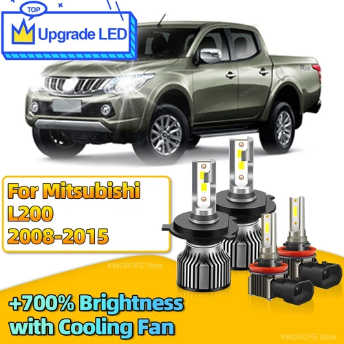 2/4 Uds bombilla LED faro de coche H4 Canbus Auto luz 30000LM H11 lámpara antiniebla para Mitsubishi L200 2008 2009 2010 2011 2012 2013 142015