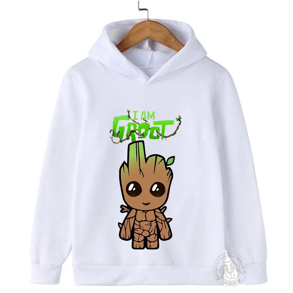 Kawaii Groot Hoodie Kids Clothes Girls Clothing Fashion Baby Boys Clothes Autumn Warm Sport Sweatshirt Children Tops