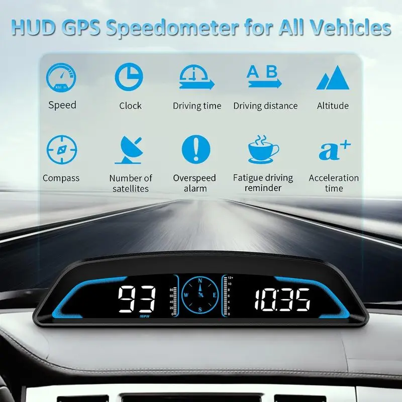 SinoTrack Digital GPS Speedometer Universal Heads Up Display for Car 5.5 Inch Large LCD HUD with MPH Speed Fatigued Driving Aler