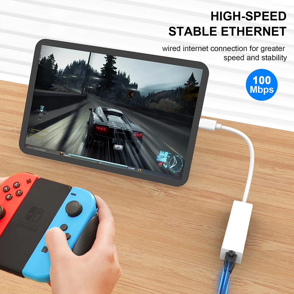 Adaptateur Ethernet USB Type C, RJ45 USB vers RJ45 USB C, LAN filaire, adaptateur réseau rapide SR9900 pour ordinateur portable, PC, TV Box, 100Mbps