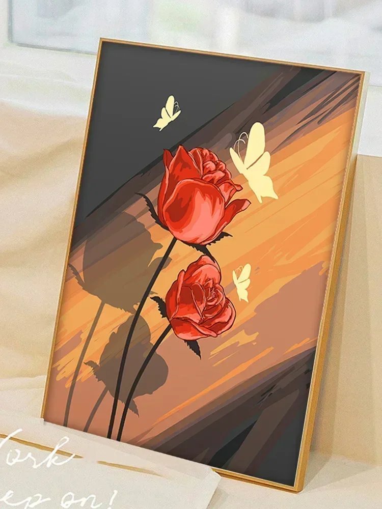 

22729-Tulip diy digital acrylic flower painting explosion hand-filled landscape painting