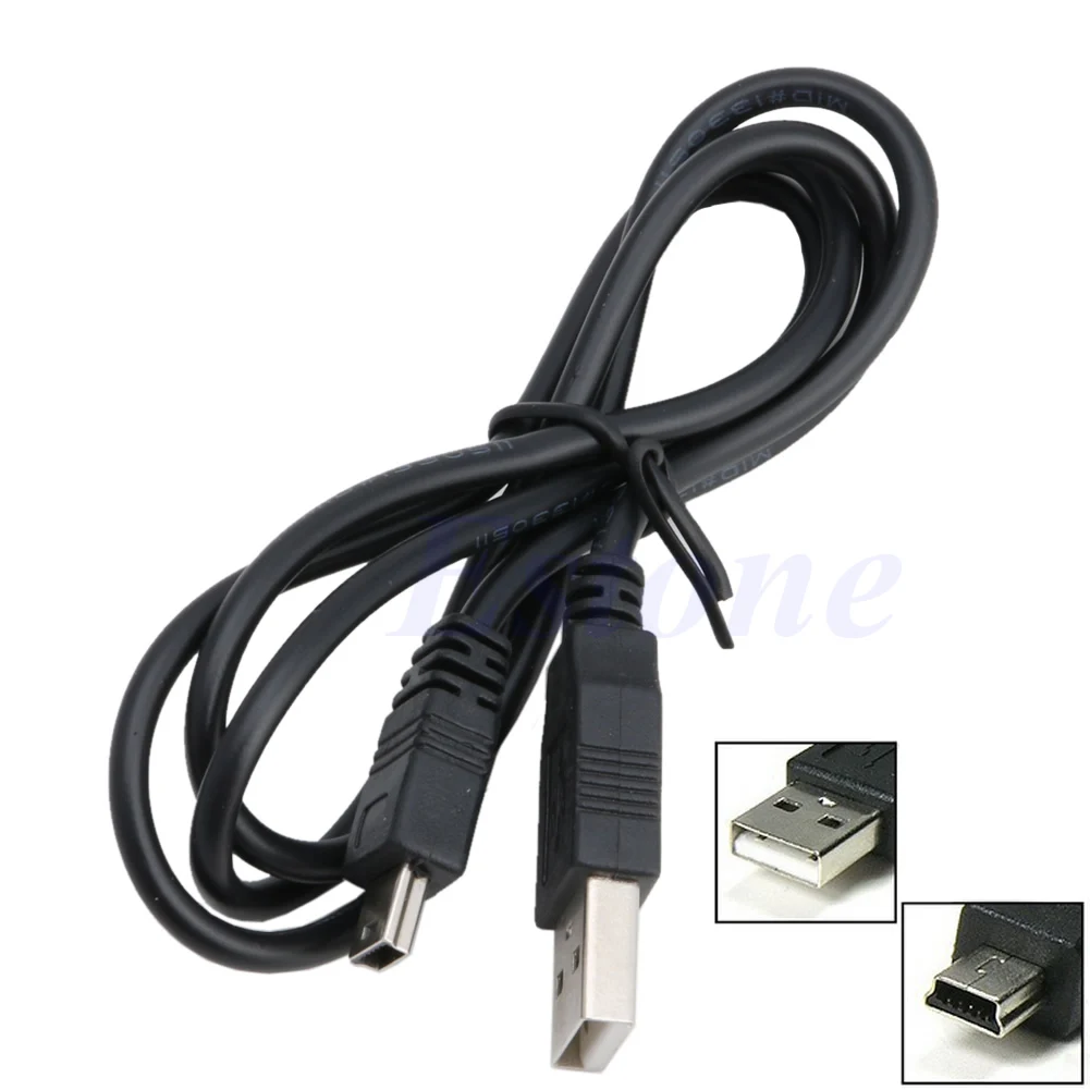 USB 2.0 Charger Cable - A-Male to Mini-B Cord for MP3/4 PDA GPS Systems High Speed Data Transmission for Laptop