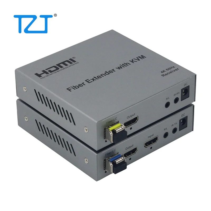 TZT 20KM HDMI-compatible 4K High Definition KVM Extender Optical Fiber Extender Support Local Loop