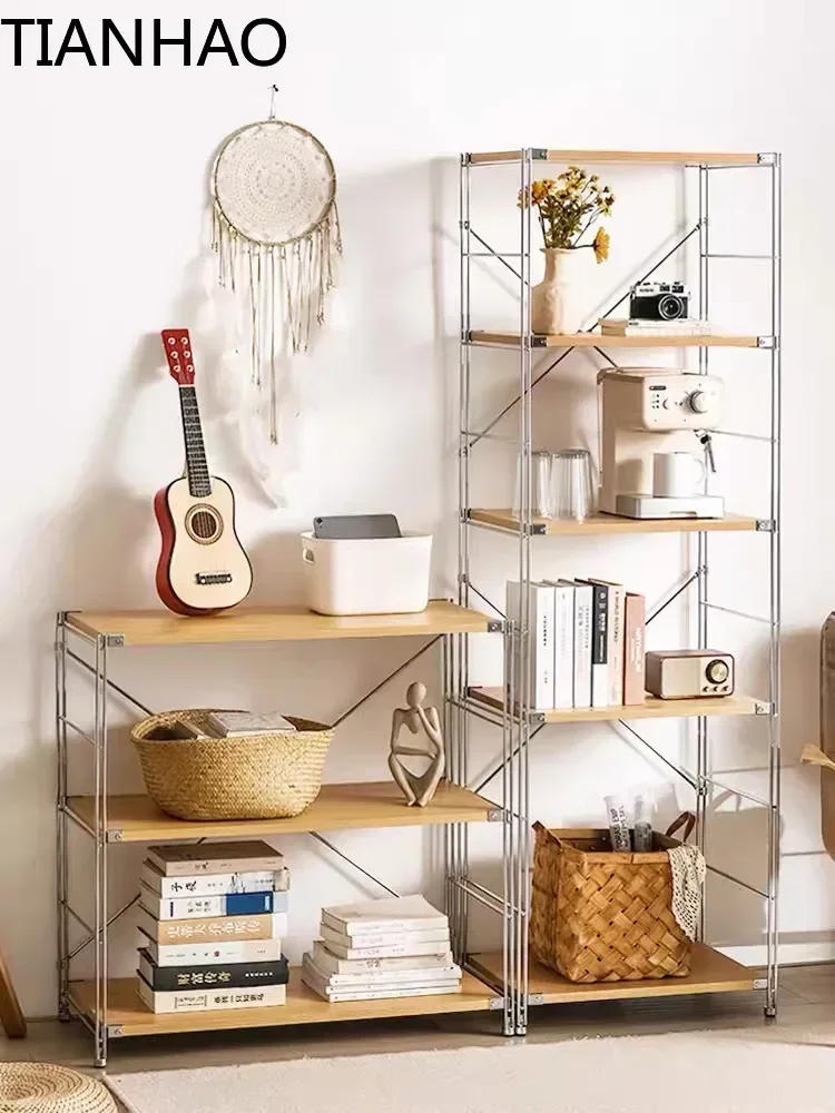 StorageFloor To Ceiling Multi Story Kitchen and Living Room Combination Snack Cutlery Book Storage Rack
