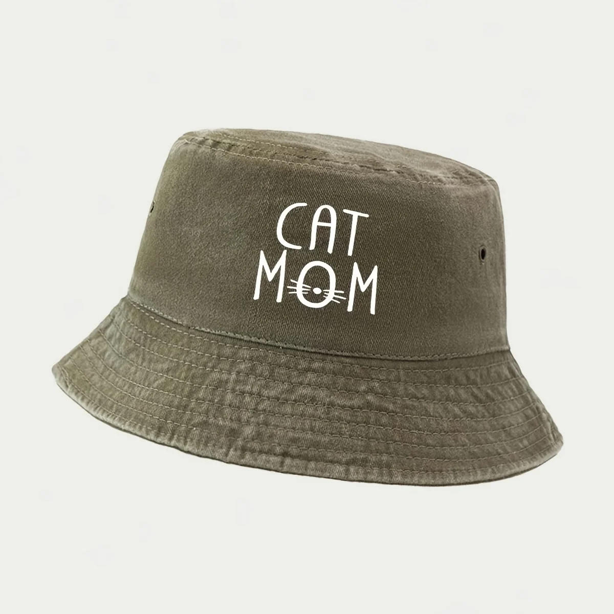 High-quality CAT MOM Printed Pattern Bucket Hat, a Staple for Lure Fishing. Foldable for Easy Storage and Portability. Unisex Ca