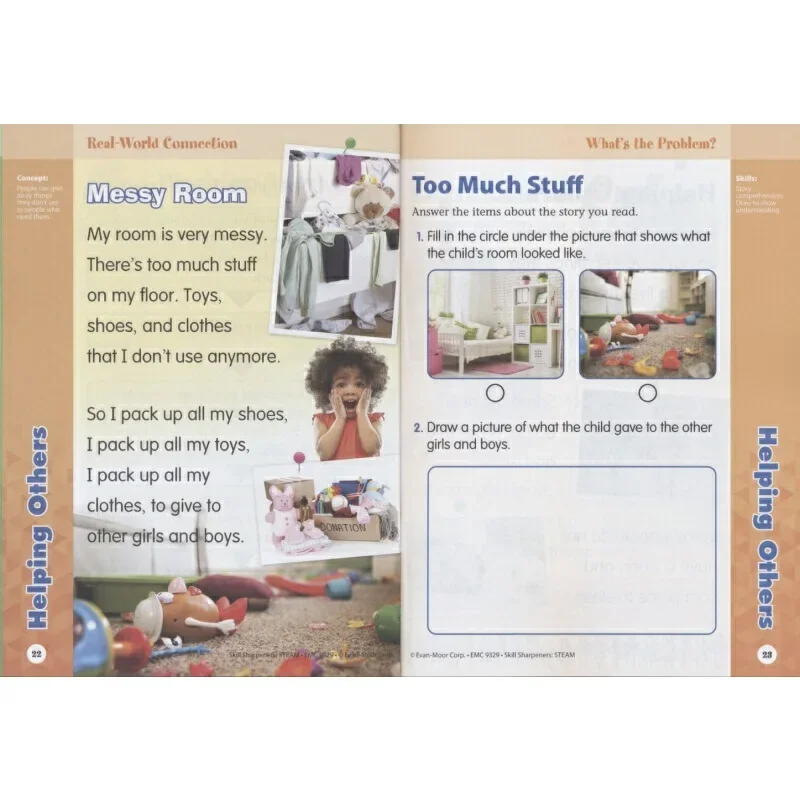 مبراة مهارة Evan-Moor: STEAM، الصف PreK، العمر 3 4 5 6، الكتاب الإنجليزي 9781645140788