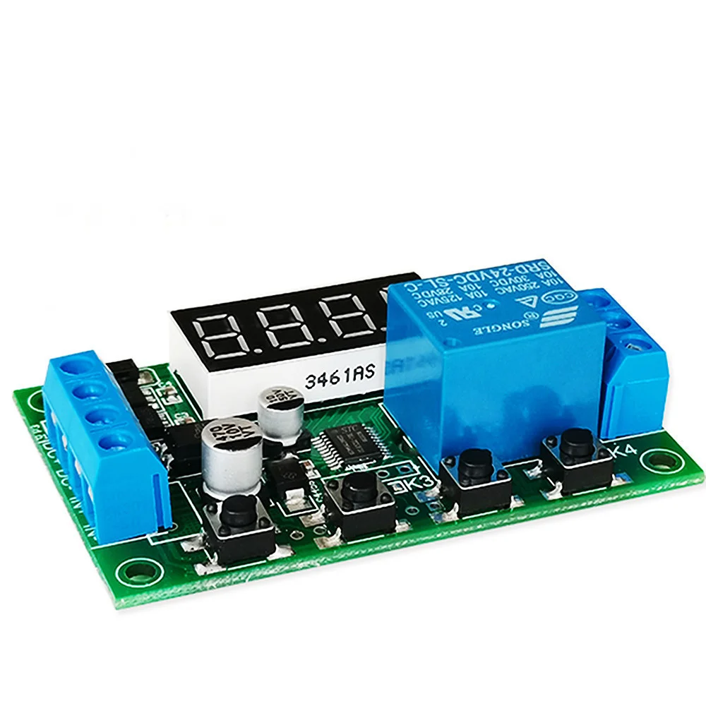 YF-7 Upgrade AC 220V Dual Channel Delay Relay Module Control Switch 12V 24V Multifunctional Pulse Trigger Cycle Timer 0.01s-999m