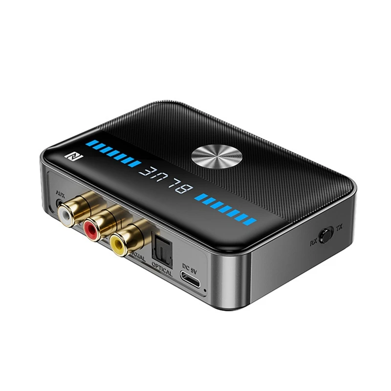 Bluetooth 5.3 Receiver Transmitter 3.5mm Aux Coaxial Optical Digital to Analog Audio Adapter HiFi NFC Converter-ABHG