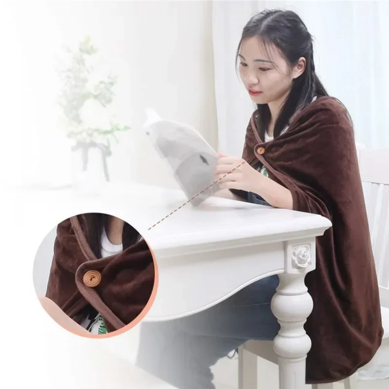 New Winter USB Heating Shawl Pad Warming Electric Blanket Warming Knee Pad Wearable Heating Blanket Suitable for Home Office