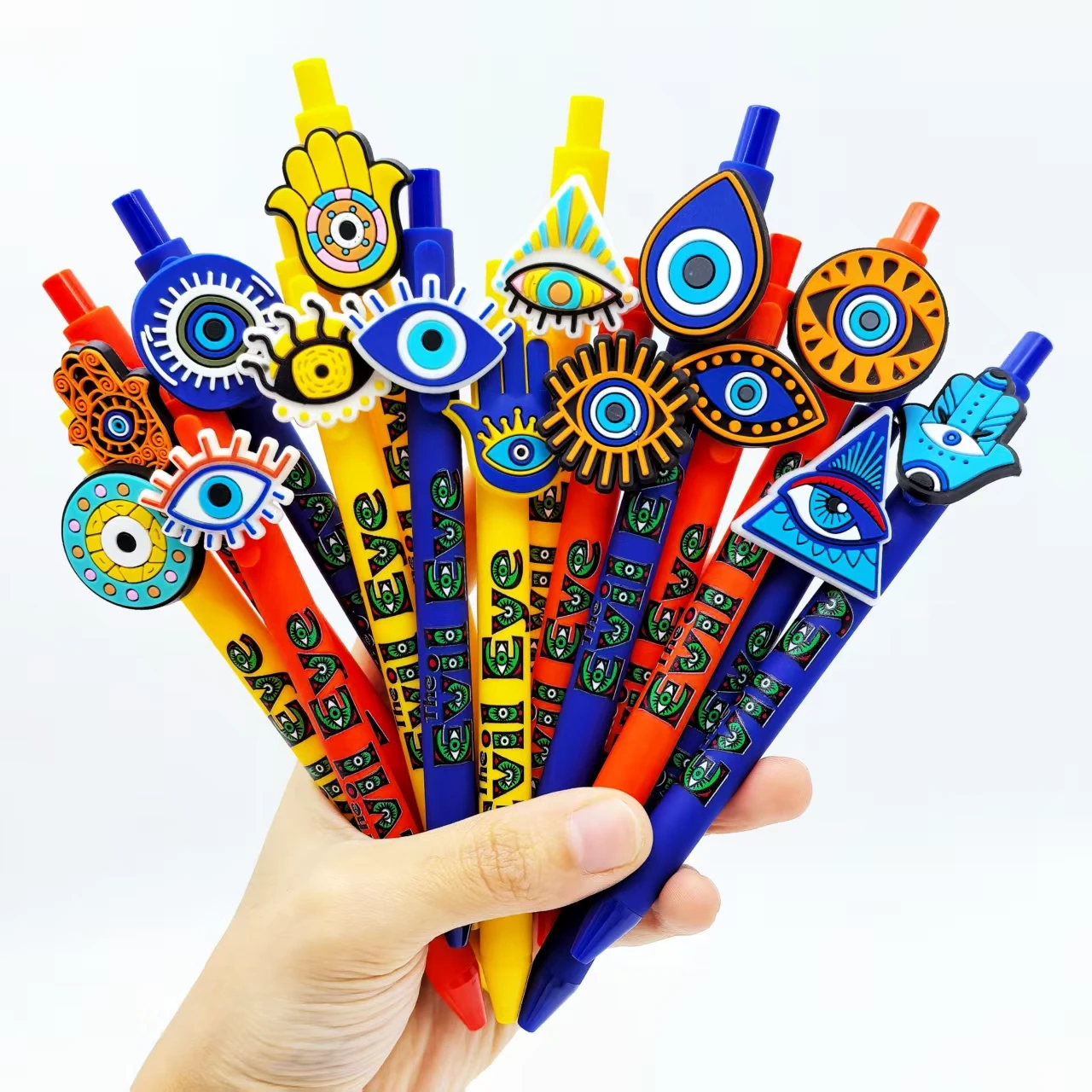 

8pcs/10pcs/15pcs/20pcs Evil Eye shaped Ballpoint Pen, Devil Eye Writing Ballpoint Pen, Student signature gift pen