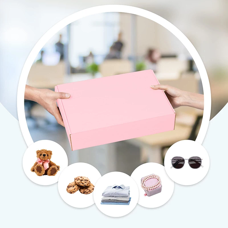 5 Stück Versandkarton aus Wellpappe zum Verpacken, Basteln, Geschenken, Kleine Unternehmen, Hochzeit, Party, DIY-Versandkarton – Detail 11