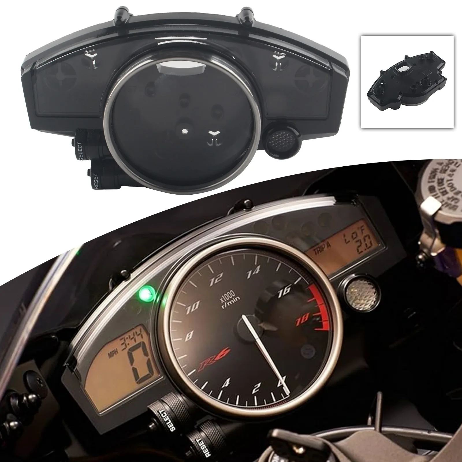 Motorcycle Speedometer Gauge Case Cover For Yamaha YZF R1 2004 - 2006 R6 2006 - 2012