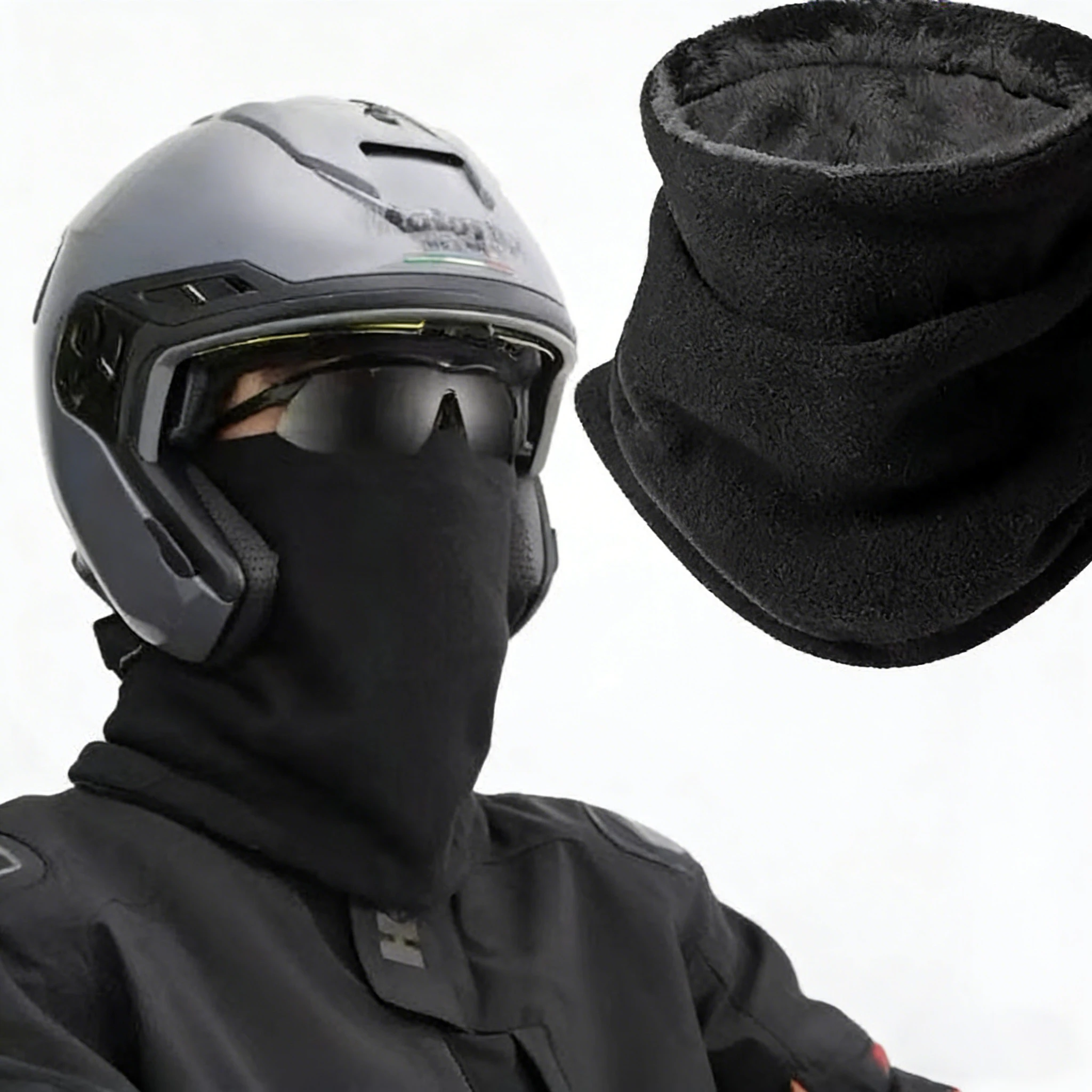 

Winter Motorcycle Warm Mask Fleece Outdoor Warmer Windproof Scarf Adjustable Neck Skating Running Sport Camping Hiking Face Mask