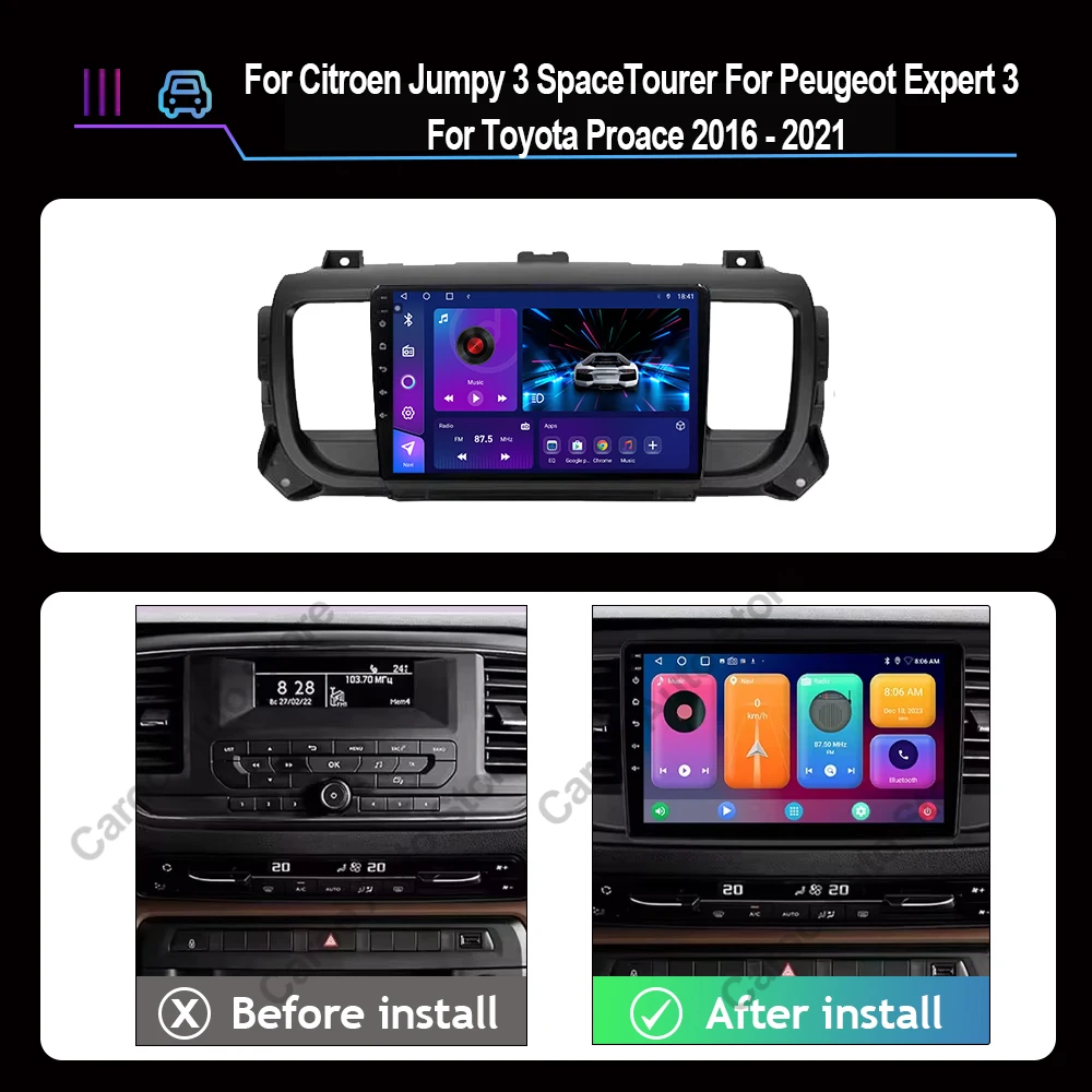 Car Radio Android 16 Carplay For Citroen Jumpy III 3 SpaceTourer 1 For Peugeot Expert 3 2016 2017 2018 - 2021 Multimedia Player