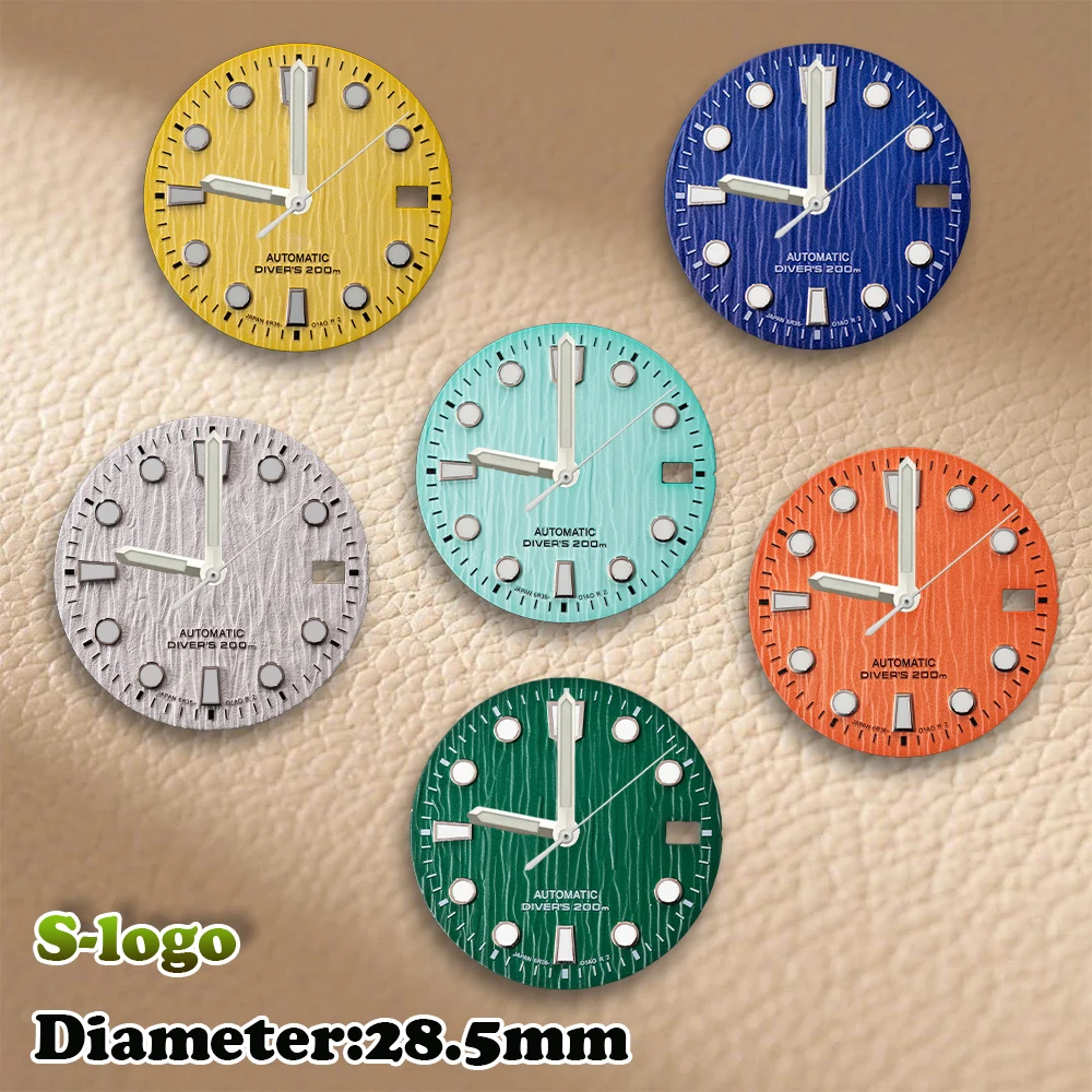 

S Logo 28.5mm 3D Ocean Glaciers Dial NH36/NH35 movements C3 Luminous High Quality Watches for men Watch Modification Accessories