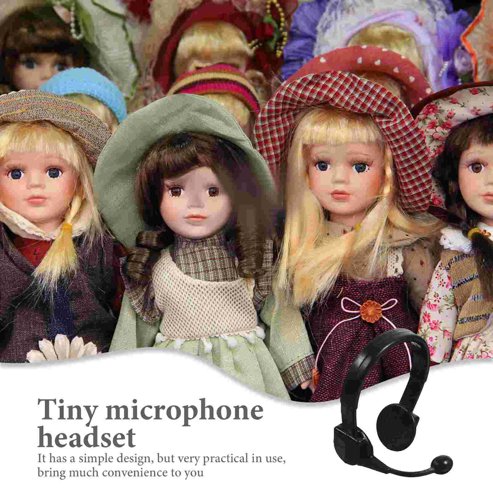 50 Pcs Little Headphones Miniature Headset Props Dolls Costume Accessories Creative Plastic Projects Pretend