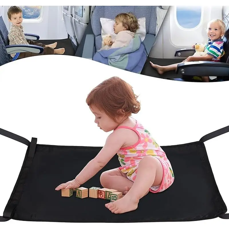 Portable Toddler Travel Bed Kids Travel Airplane Footrest Airplane Travel Essentials Foldable Airplane Seat Extender for Kids