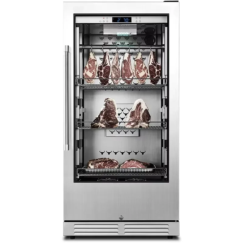 

128N1 Dry Aging Refrigerator Fillet Steak Beef Display Chiller Commercial Dry Age Meat Cabinet Compressor Meat Steak Fridge