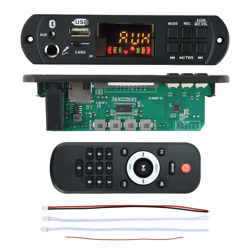 DC 12V MP3 WMA WAV Decoder Board Wireless Bluetooth 5.3 MP3 Player Car Audio USB TF FM Radio AUX Module For Car MP3 Accessories
