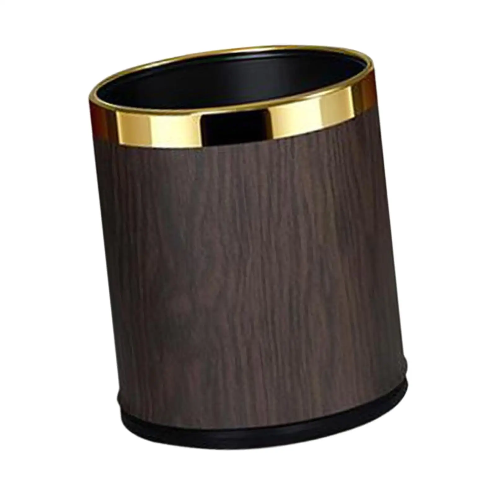 

Wood Grain Trash Can Dustbin Rustic Modern without Lid Lightweight Wastebasket for Dorm Living Room Farmhouse Restaurant Office