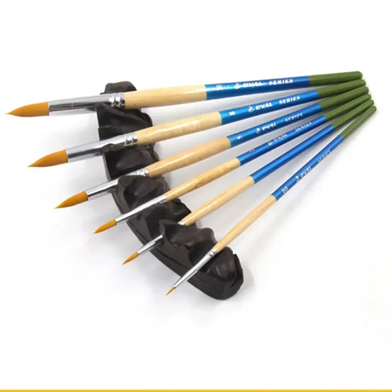 

Набор из 6 кистей для рисования: круглые, с нейлоновым ворсом, для акварели, акрила, масла. Художественные принадлежности для художников.