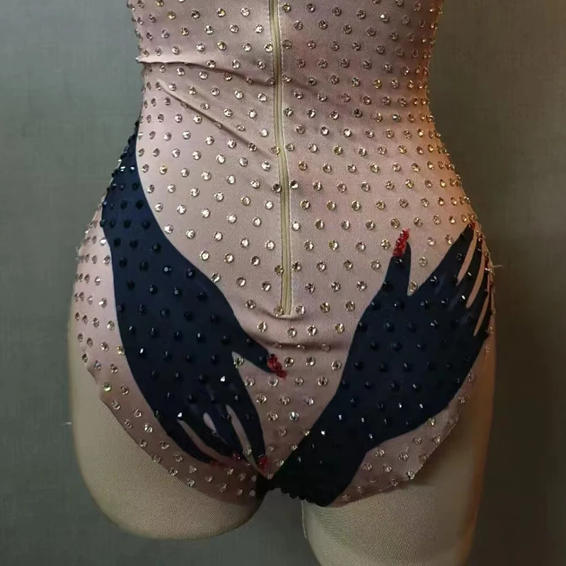 New Arrival rhinestone Hands Print bodysuit sparkle ​Sexy Performance Costume Singer Dancer DS Show Stage Party Birthday Wear