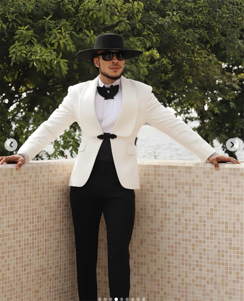 Мужской костюм из хлопка, 2 пр – обзор и цена Men Formal Wear Black And White