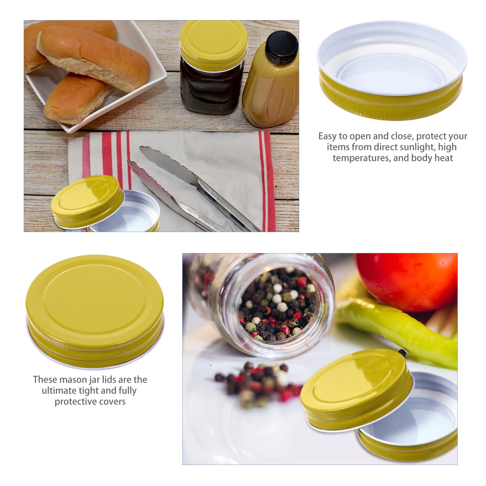 

12Pcs High Quality Tin Lids Perfect Fit 7cm Jars Freezer Refrigerator Storage Sealing Metal Caps Jar Lids Jar Cover